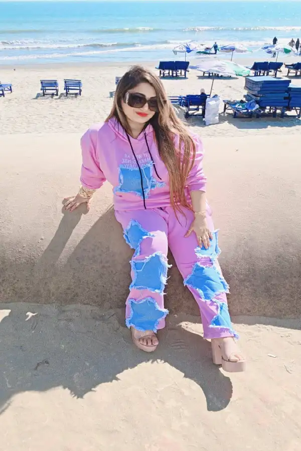 Pink Distressed Star Patch Hoodie & Wide-Leg Pants Co-ord Set