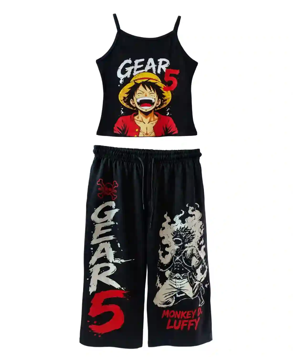 Anime Print Cami Top & Pants Set Streetwear Co-ord